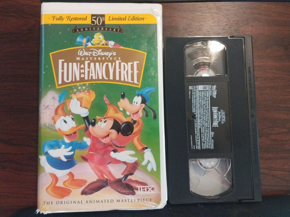 Fun & Fancy Free VHS Disney Video Tape 50th Masterpiece VTG Clamshell